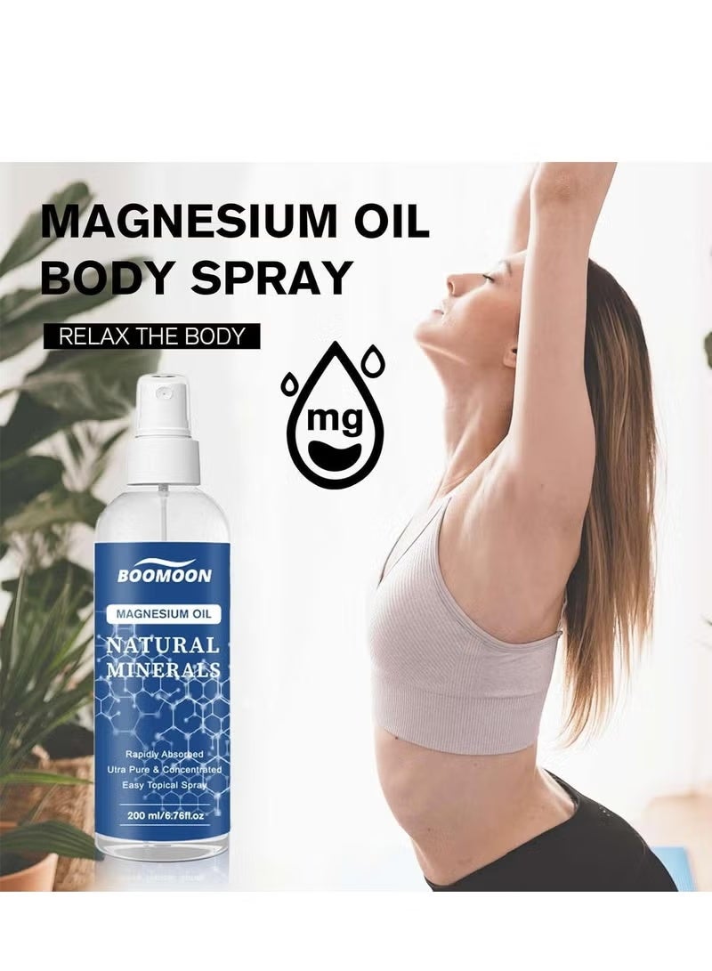 BOOMOON Magnesium Oil Spray Lotion (6.76oz), Fast-Absorbing Topical Magnesium Chloride Cream for Skin Application – Odorless, Quick-Drying, and Residue-Free for Improved Health and Gentle Skin Care - Image 3
